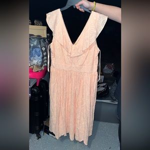 Cremieux Peach Lace Dress